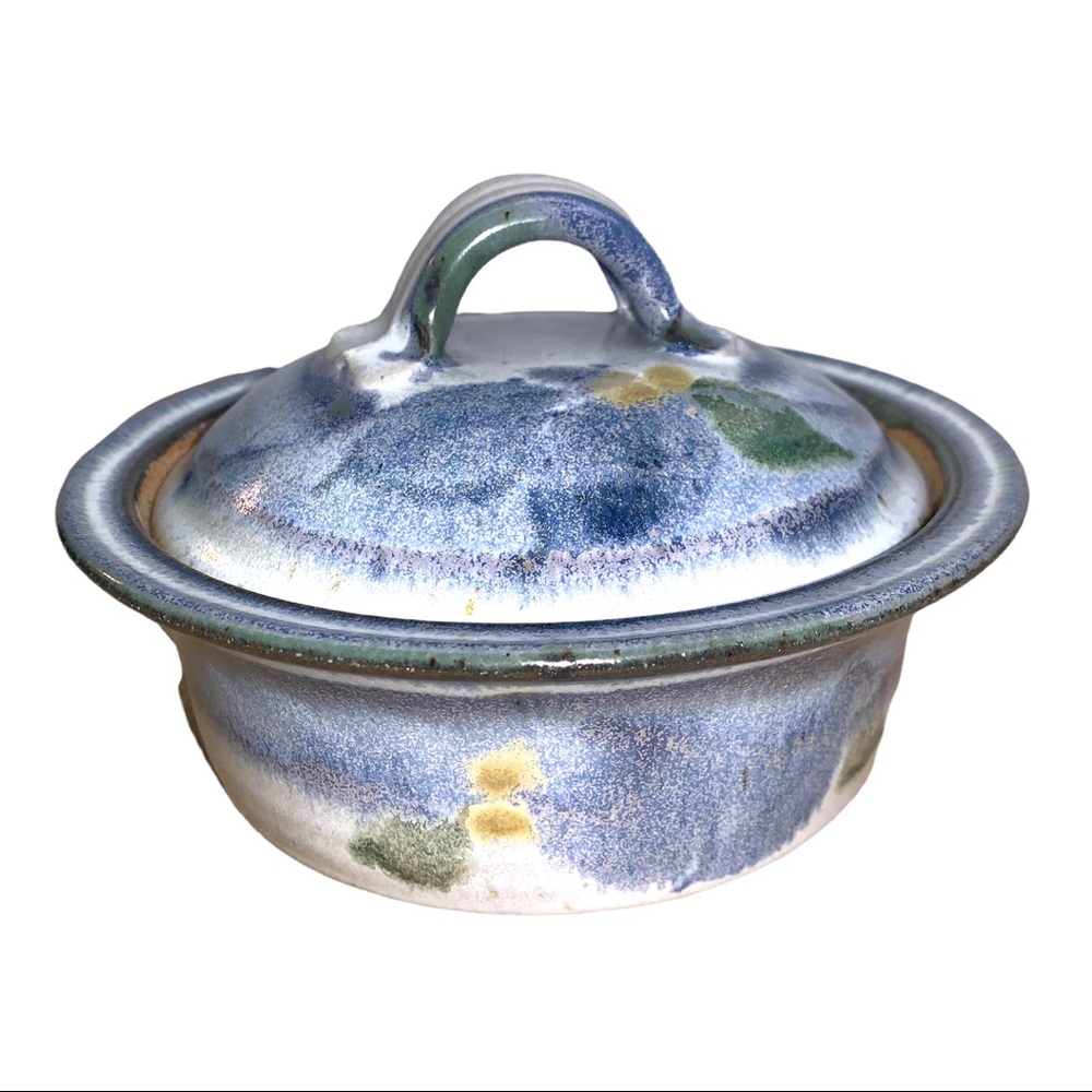 Artisan Stoneware French Ceramic Pot Serving Dish Signed